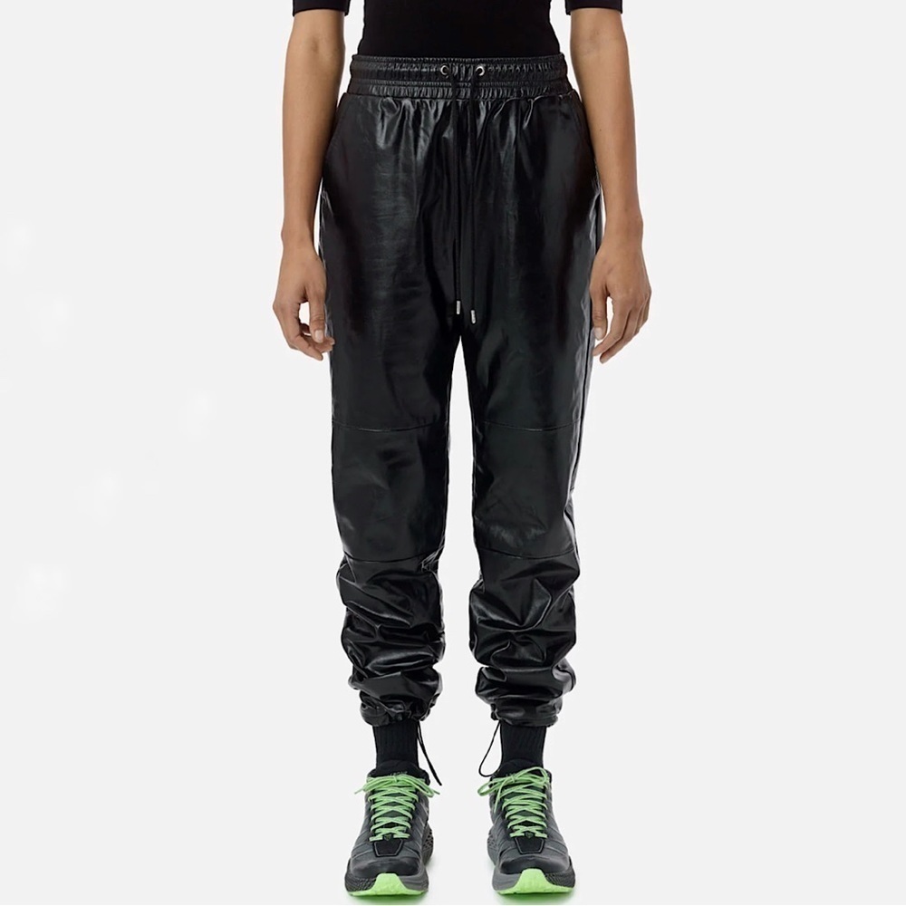 John Elliott Oversized Leather Track Pant Black Small